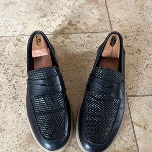 Alonsi Dark Blue Leather Loafers Size US 10 but more likely a size 9